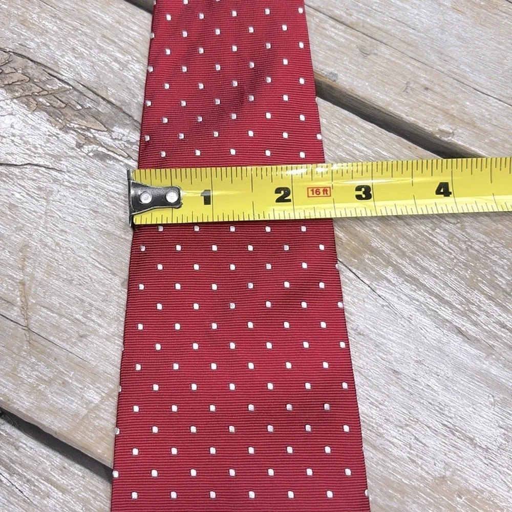 Brooks Brothers Polka Dot Silk Tie. Power | Handmade | Red White | EUC - Picture 11 of 11